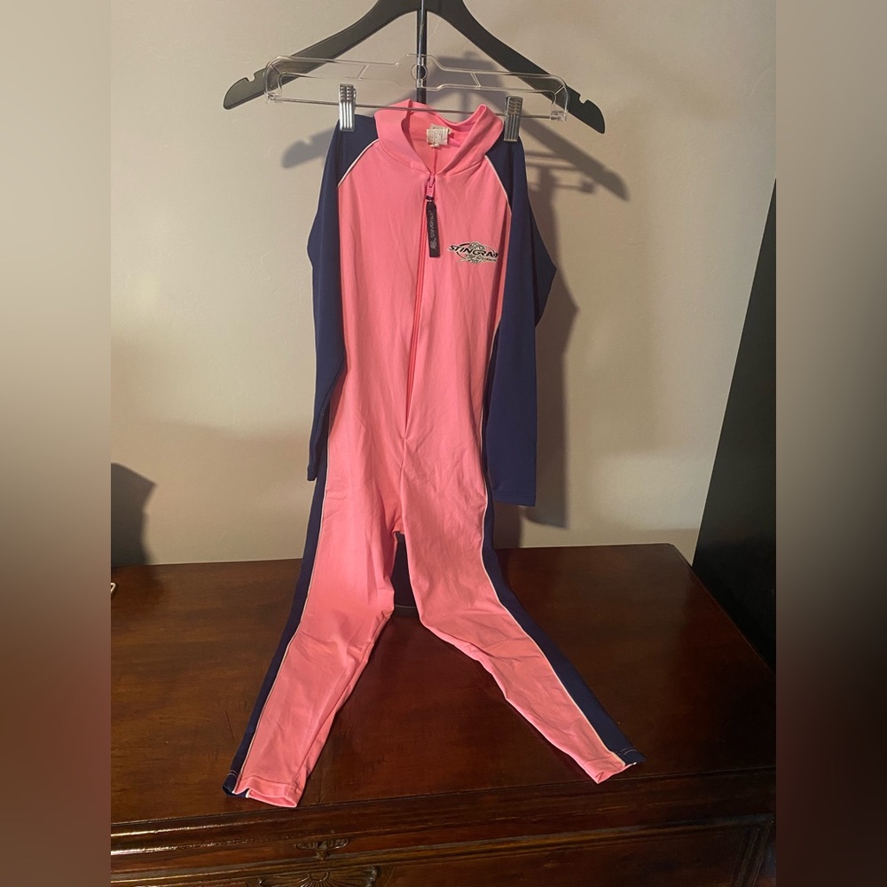 Stingray Pink & Navy Full Body Swimsuit / Wetsuit Youth 8